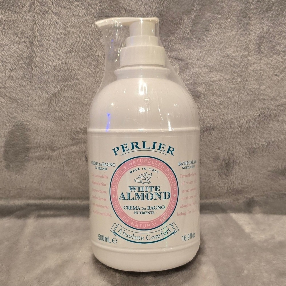 Perlier White Almond Bath Cream Nurturing Absolute Comfort 16.9oz 500ml Pump New